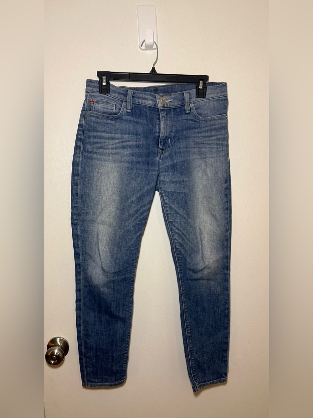 Hudson Women's Mid Rise Denim Skinny Jeans Medium Wash Stretch Size 28